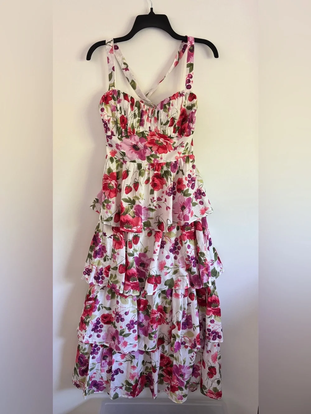 Abercrombie & Fitch NWT Floral Tiered Maxi Dress Cross Tie Back